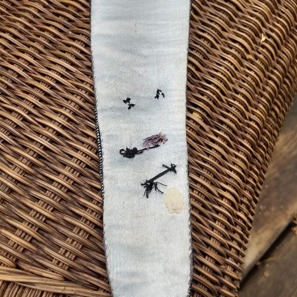 vintage 80s hematite grey seed bead belt clutch set - Picture 13 of 15